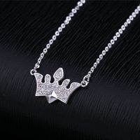 Korean Fashion Trend Full Diamond Zircon Micro-inlaid Crown Necklace sku image 1