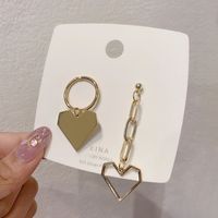 2020 New Trendy Korean Dongda Asymmetric Love Heart Earrings Female Ins Online Influencer Refined Eardrops Earrings sku image 1