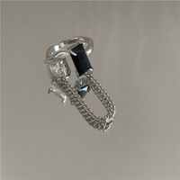 Ins Cold Wind Design Sense Zircon Tassel Open Copper Ring Niche Personality Ring sku image 2