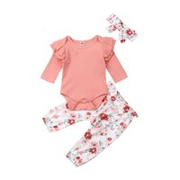 Baby Clothing Set Long-sleeved Romper Trousers Printing Fashion Baby 3-piece Set Autumn Baby Clothes sku image 3