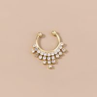 Neue Mode Mit Fransen Kristall Strass Nasenring Goldene Blume Strass Piercing Nasenring sku image 1