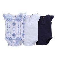 Summer New Romper Blue And White Porcelain Romper Three-piece Fashion Baby Jumpsuit Wholesale sku image 1