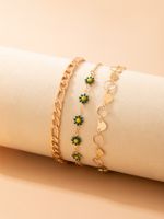European And American Cross-border New Jewelry Flower Heart Anklet Three-piece Set main image 3