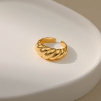 Anillo Minimalista De Oro De 18k Chapado En Cobre, Anillo Geométrico De Espejo Roscado Para Mujer main image 5