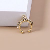 Ins Europe And America Cross Border Ornament Popular Crystal Diamond Nose Ring Nose Studs Golden Flower Diamond Puncture Nose Ring Accessories For Women main image 3