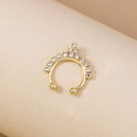 Ins Europe And America Cross Border Ornament Popular Crystal Diamond Nose Ring Nose Studs Golden Flower Diamond Puncture Nose Ring Accessories For Women main image 4