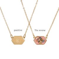 Best Seller In Europe And America Ins Simple Style Color Paint Diamond Pendant Necklace Creative 26 English Letter Collarbone Necklace Female main image 6