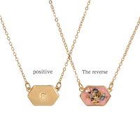 Best Seller In Europe And America Ins Simple Style Color Paint Diamond Pendant Necklace Creative 26 English Letter Collarbone Necklace Female main image 5