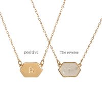 Personality Pure White Paint Shell Pendant Necklace Creative Simple Double-sided 26 English Letter Necklace main image 1