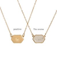 Personality Pure White Paint Shell Pendant Necklace Creative Simple Double-sided 26 English Letter Necklace main image 6