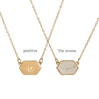 Personality Pure White Paint Shell Pendant Necklace Creative Simple Double-sided 26 English Letter Necklace main image 5