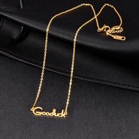 Korean Fashion Titanium Steel Rose Gold Lucky Letter Necklace Short Clavicle Chain main image 3