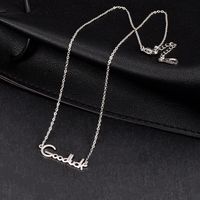 Korean Fashion Titanium Steel Rose Gold Lucky Letter Necklace Short Clavicle Chain main image 5