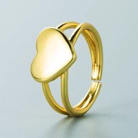 Fashion Copper-plated 18k Gold Inlaid Zircon Geometric Love Ring Hip-hop Male And Female Open Ring main image 5