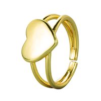 Fashion Copper-plated 18k Gold Inlaid Zircon Geometric Love Ring Hip-hop Male And Female Open Ring main image 6