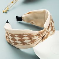 Korean Version Of The New Autumn And Winter Simple Diamond-shaped Headband Plaid Fabric Headdress main image 3