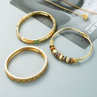 Creative Diamond Circle Bracelet Copper Plated Real Gold Micro-inlaid Color Zircon Jewelry main image 3