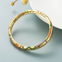 Creative Diamond Circle Bracelet Copper Plated Real Gold Micro-inlaid Color Zircon Jewelry main image 5