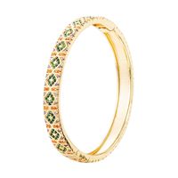 Creative Diamond Circle Bracelet Copper Plated Real Gold Micro-inlaid Color Zircon Jewelry main image 6