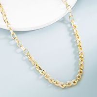 Clavicle Chain Copper Gold-plated Inlaid Zircon Small 8-shaped Chain Hong Kong Style Necklace Wholesale main image 4