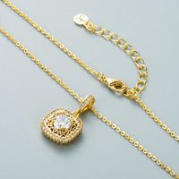 Fashion Shiny Zircon Pendant Necklace Earrings Set Simple Clavicle Chain Accessories main image 5