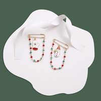 Christmas Alloy Pin Color Dripping Oil Santa Snowman Brooch Tassel Fashion Accessory Brooch main image 3