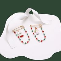 Christmas Alloy Pin Color Dripping Oil Santa Snowman Brooch Tassel Fashion Accessory Brooch main image 4