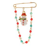 Christmas Alloy Pin Color Dripping Oil Santa Snowman Brooch Tassel Fashion Accessory Brooch main image 6