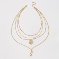 Exaggerated Multi-layered Necklace Snake-shaped Metal Simple Necklace main image 4
