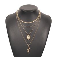 Exaggerated Multi-layered Necklace Snake-shaped Metal Simple Necklace main image 6