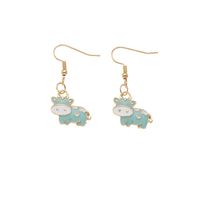 Cartoon Alloy Dripping Oil Soft Cute Little Cow Earring Ear Jewelry main image 6