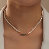 Temperament Palace Wind Glass Jewelry Stone Necklace Retro Pearl Necklace main image 2