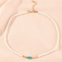 Temperament Palace Wind Glass Jewelry Stone Necklace Retro Pearl Necklace main image 3