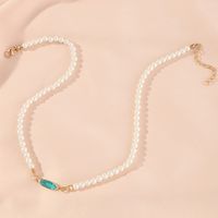 Temperament Palace Wind Glass Jewelry Stone Necklace Retro Pearl Necklace main image 4