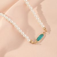 Temperament Palace Wind Glass Jewelry Stone Necklace Retro Pearl Necklace main image 5