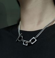 Titanium Steel Ot Buckle Necklace Titanium Steel Splicing Elements Short Clavicle Chain main image 4