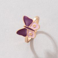 Korean Version Of 2021 New Simple Drop Oil Butterfly Single Ring main image 1