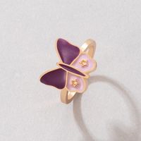 Korean Version Of 2021 New Simple Drop Oil Butterfly Single Ring main image 2