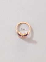 Korean Version Of 2021 New Simple Drop Oil Butterfly Single Ring main image 3