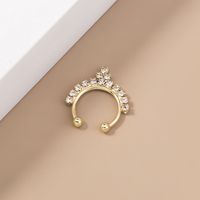 Ins Europe And America Cross Border Ornament Popular Crystal Diamond Nose Ring Nose Studs Golden Flower Diamond Puncture Nose Ring Accessories For Women sku image 1