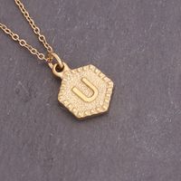 Personality Stainless Steel 26 Letter Necklace Fashion Decoration Simple Clavicle Chain sku image 19