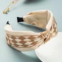 Korean Version Of The New Autumn And Winter Simple Diamond-shaped Headband Plaid Fabric Headdress sku image 1