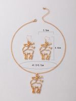 New Jewelry Christmas Golden Giraffe Necklace Earrings Set main image 4