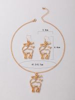 Nouveaux Bijoux Ensemble De Boucles D&#39;oreilles Collier De Girafe Dorée De Noël main image 4