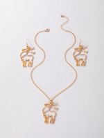 New Jewelry Christmas Golden Giraffe Necklace Earrings Set main image 6
