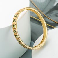 Creative Diamond Circle Bracelet Copper Plated Real Gold Micro-inlaid Color Zircon Jewelry sku image 3