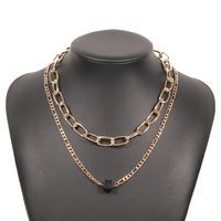 Double Clavicle Chain Female Exaggerated Punk Hip-hop Chain Necklace Alloy Resin Personality Necklace sku image 1