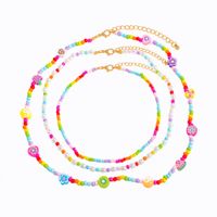 Colored Clay Fruit Necklace Colored Bead Neck Chain Multi-layered sku image 1