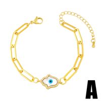 European And American Devil's Eye Jewelry Retro Paperclip Bracelet Palm Clover Eye Bracelet sku image 1