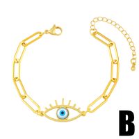 European And American Devil's Eye Jewelry Retro Paperclip Bracelet Palm Clover Eye Bracelet sku image 2
